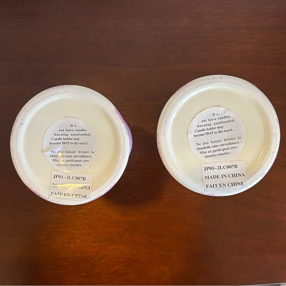 Set of 2 Ceramic Candle holders for Tealight Votive Pillar Candle Pastel Colours - Picture 5 of 7